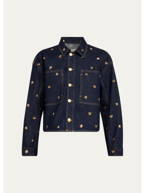 ULLA JOHNSON The Bobbie Embellished Denim Jacket