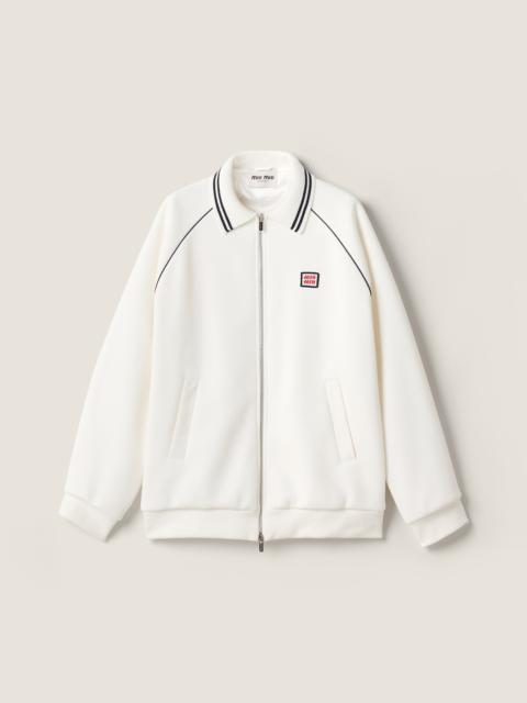 Miu Miu Bonded cotton piqué blouson jacket
