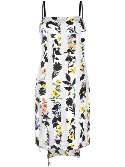 Off-White floral-print tie detail dress