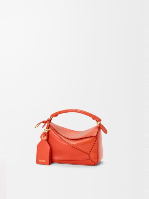 Loewe Mini Featherlight Puzzle bag in lizard and nappa lambskin