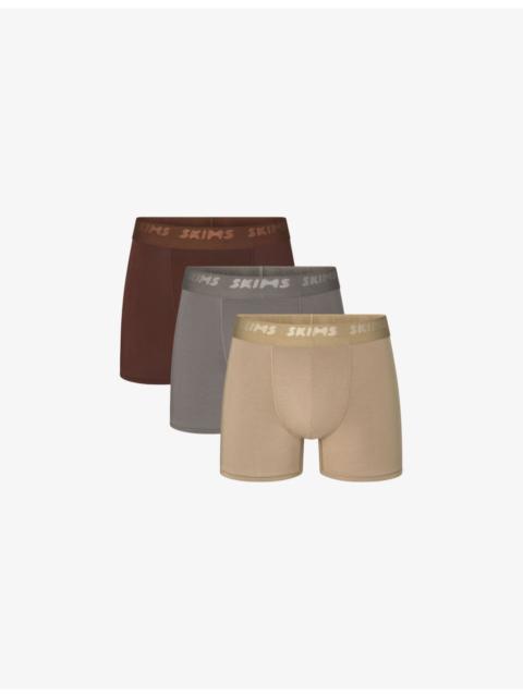 SKIMS Branded-waistband 3in pack of three stretch-modal boxer briefs