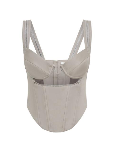 panelled zipped bustier top