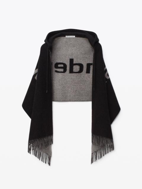 Alexander Wang HOODED LOGO SCARF IN WOOL