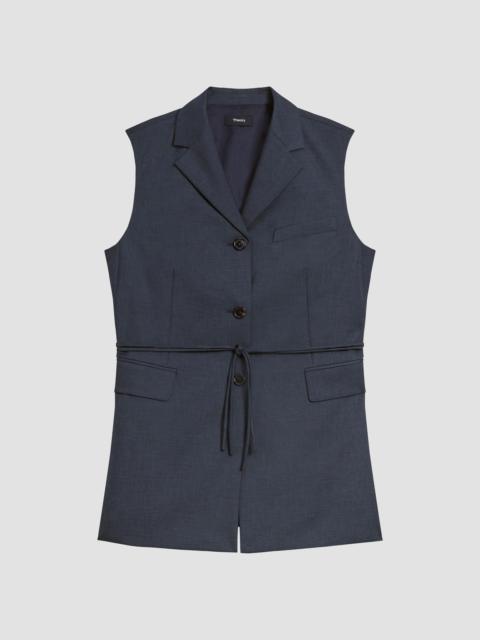 Theory Women's Twill Notch Lapel Vest - Nocturne Navy
