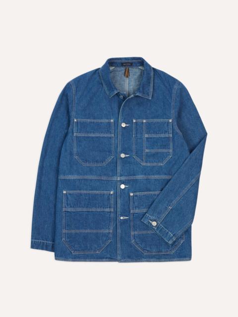 Drake's Stone Wash Selvedge Denim Welder Jacket