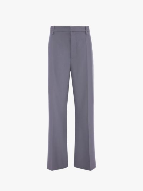 Victoria Beckham Straight Leg Folded Trouser In Flint