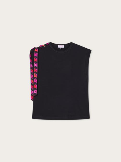 PUCCI T-SHIRT WITH FOULARD DETAIL