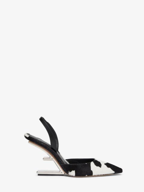 FENDI Spotted pony hair high-heeled slingbacks