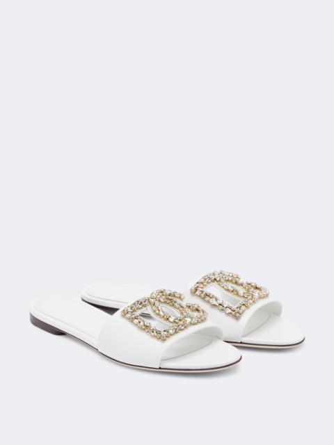 Dolce & Gabbana DG embellished leather slides