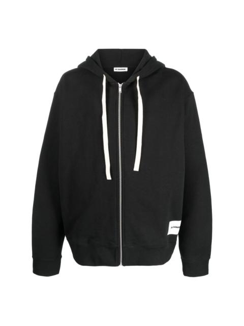 zipped cotton hoodie