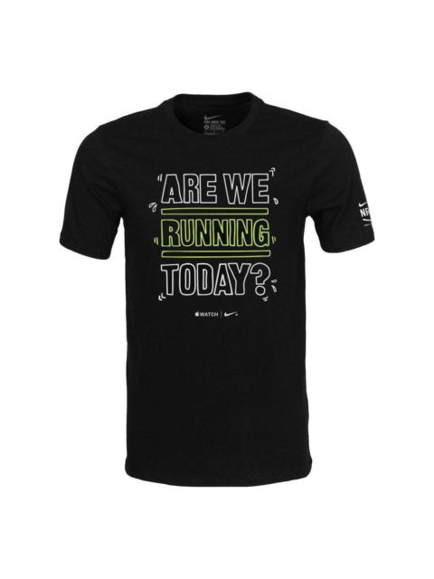 Nike Nike Alphabet Round Neck Quick Dry Short Sleeve Unisex Black 836326-010