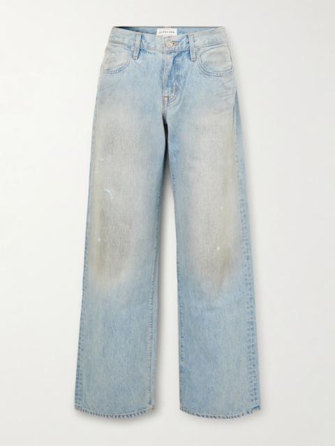 SLVRLAKE Mica distressed low-rise wide-leg jeans Mid denim