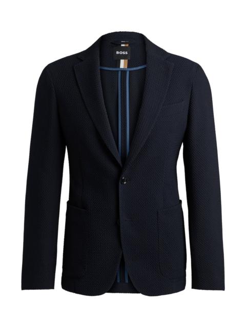 BOSS SLIM-FIT BOMBER JACKET IN SEERSUCKER FABRIC