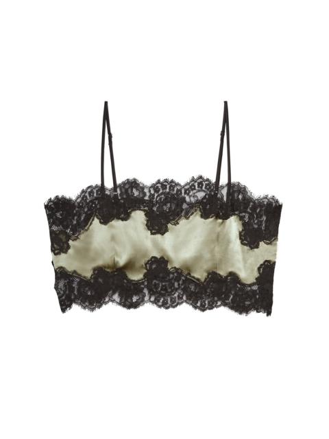 Fleur du Mal Silk & Lace Bandeau Top