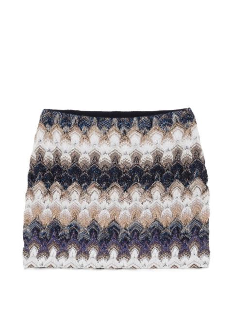 Missoni zigzag-knit metallic mini skirt