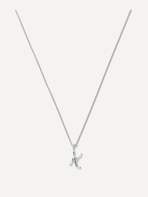 MISSOMA Sterling Silver Curly Molten Mini K Initial Pendant Necklace