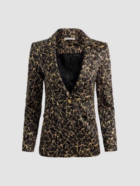 Alice + Olivia Women's Macey Butterfly Jacquard Blazer - Black Gold