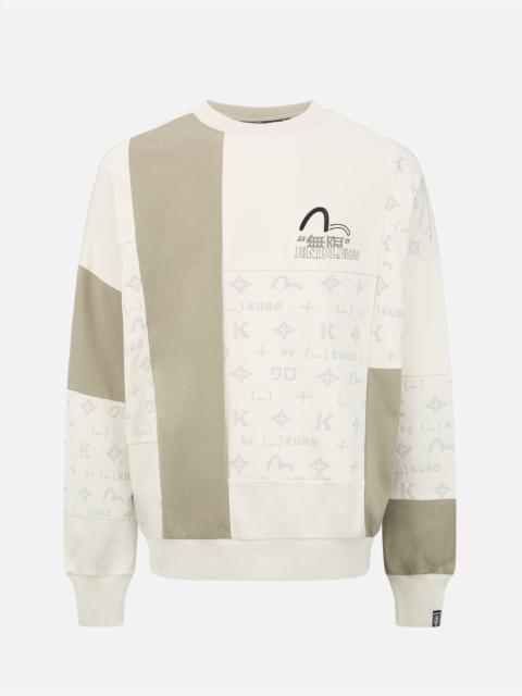 EVISU Monogram Print Colorblock Sweatshirt