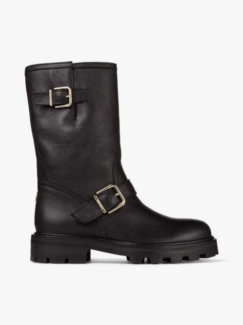 JIMMY CHOO Biker II
Black Smooth Leather Biker Boots with Shearling Lining