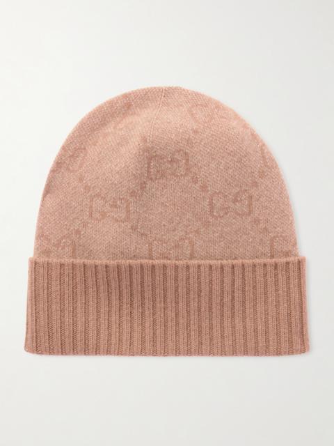 GUCCI Logo-jacquard Cashmere-blend Beanie