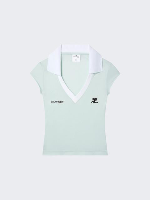 courrèges Sports Cropped Polo Top Light Mint