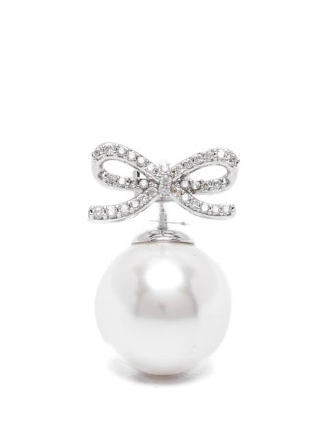 self-portrait Self-portrait Crystal-embellished Bow Pearl Earrings