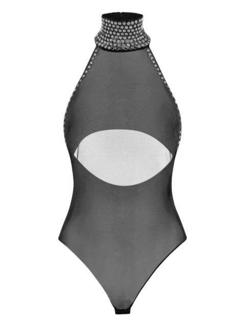 Oséree Crystal-embellished turtleneck bodysuit