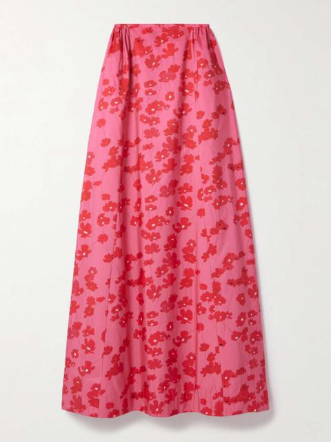 Elle floral-print taffeta maxi skirt