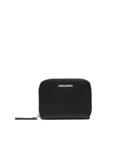 DSQUARED2 logo-stamp zip-around wallet
