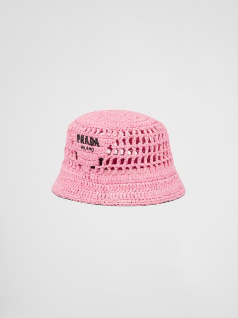 Woven fabric bucket hat