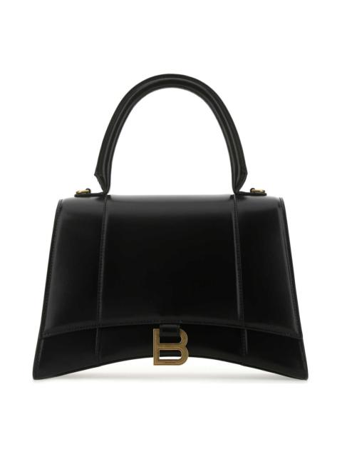 BALENCIAGA Black Leather Medium Hourglass Handbag