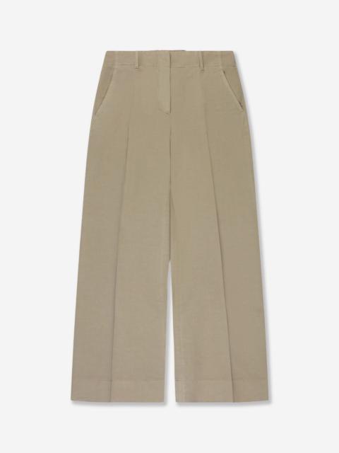 SLOWEAR Regular fit trousers in cotton and linen twill