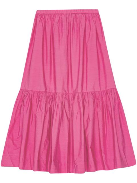 ruffled organic-cotton midi skirt