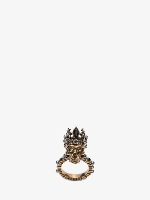 Alexander McQueen King Skull Ring in Gold
