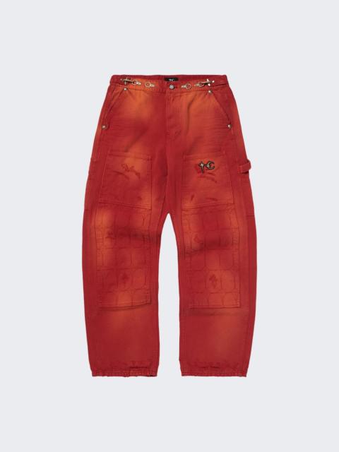 Thug Club Two Tone Washed Pants Red