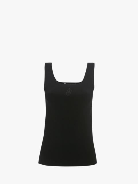 JW Anderson FITTED TANK TOP WITH ANCHOR LOGO EMBROIDERY