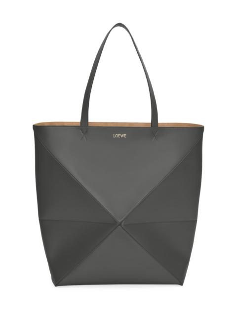 Loewe Men's Large Puzzle Fold Leather Tote Bag - Dark Grey