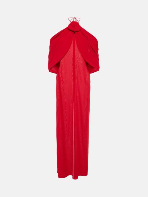 MAGDA BUTRYM Floral-appliqué silk blend gown