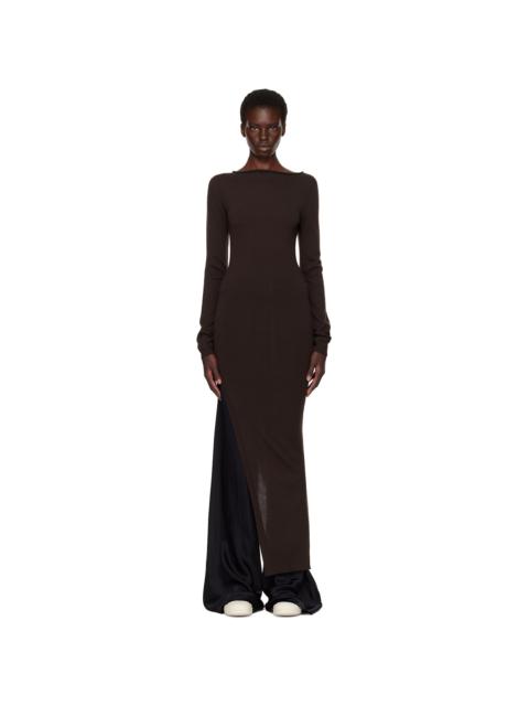 Rick Owens Brown Tower Easy Long Top Midi Dress
