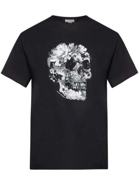 Alexander McQueen Wax Flower Skull-print T-shirt