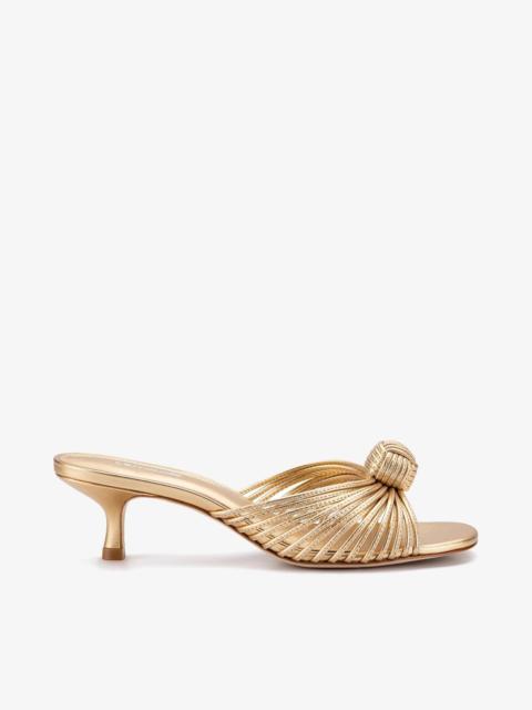 Larroudé Valerie Mule In Gold Metallic Leather