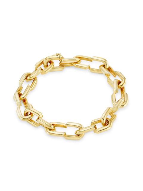 FOUNDRAE Women's Strong Hearts 18K Yellow Gold Medium Love Link Bracelet - Yellow Gold