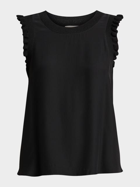 Cinq à Sept Tous Les Jours Lenore Crewneck Sleeveless Silk Top