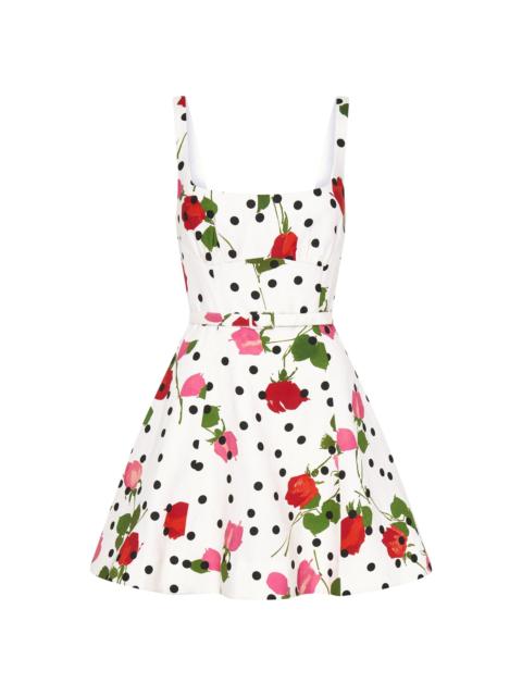 NICHOLAS Women's Eleni Sleeveless Panelled Minidress - Polka Dot Rose