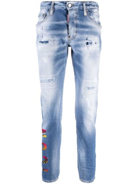 DSQUARED2 Icon printed slim-cut jeans