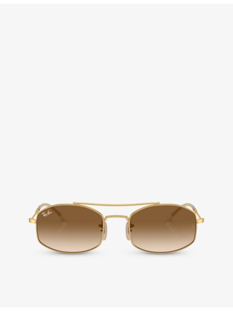 Ray-Ban RB3719 oval-frame crystal sunglasses