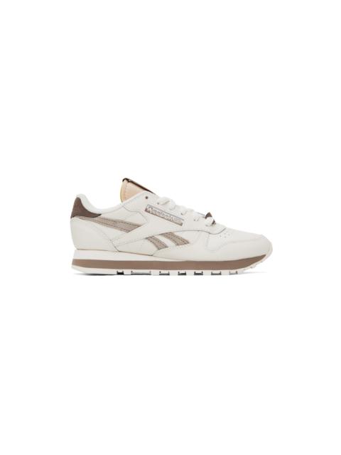 Reebok White & Taupe Classic Leather 1983 Sneakers