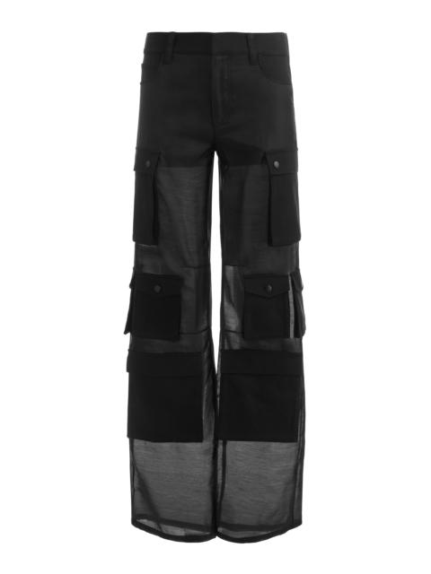 Alice + Olivia OLYMPIA SHEER COMBO CARGO PANT