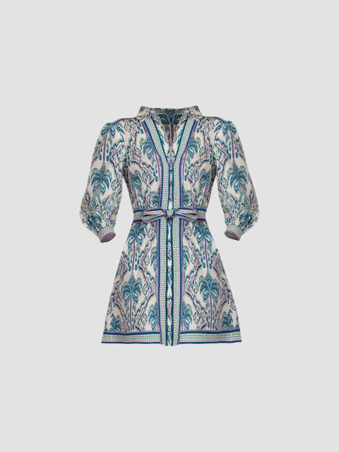 Shoshanna Women's Vesey Tapestry Print Mini Shirtdress - Ivory Blue Multi