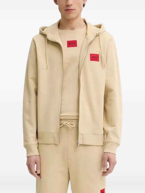 HUGO logo-patch zip-up hoodie